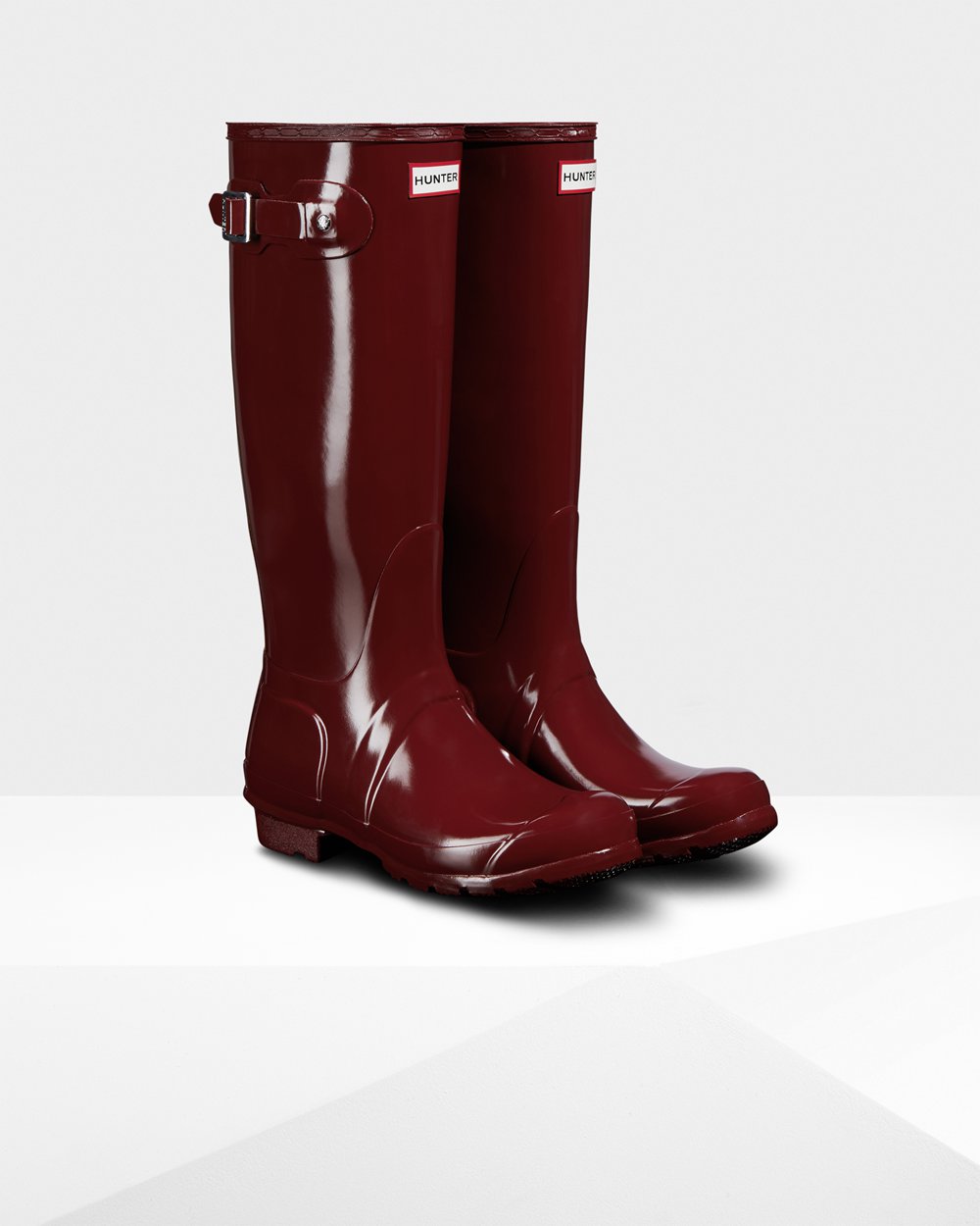 Botas De Altas Original Gloss Hunter Mujer - Grises Rojos - 257309ONW